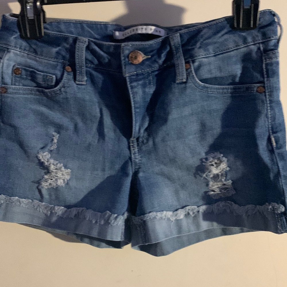 Blue jean shorts- celebrity pink